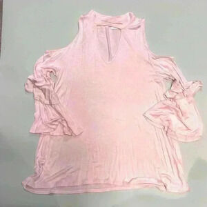 Boutique Cold shoulder top with bell sleeves